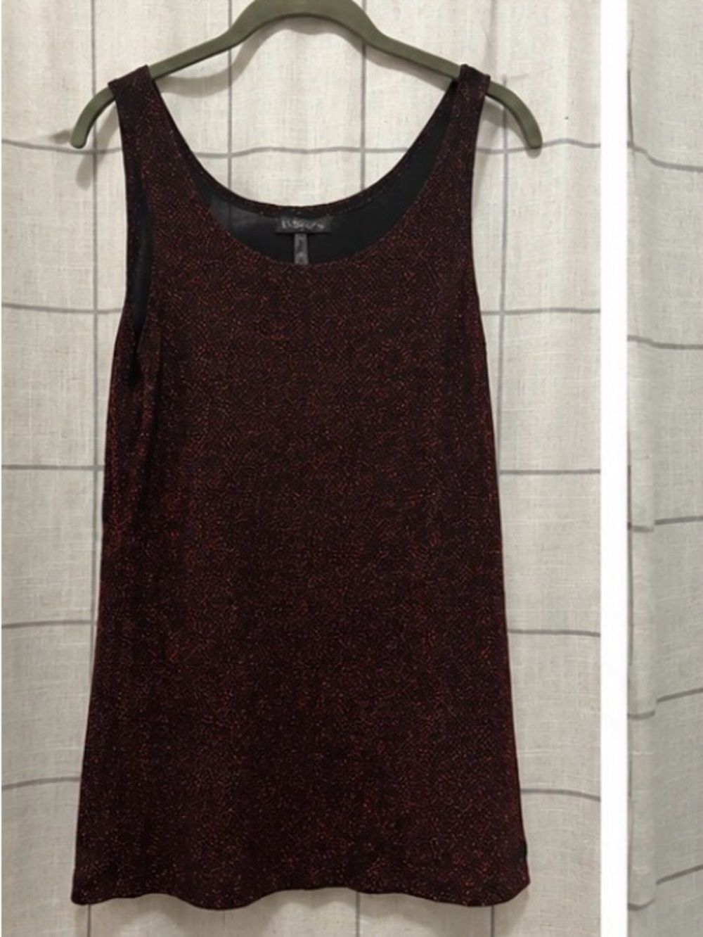 Seven7 Metallic Burgundy Tank Top